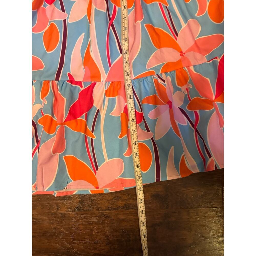 Bright Floral Hawaiian Wear Maxi Dress Vacation Cruise Beach Summer Dress Sz:M - Picture 5 of 8